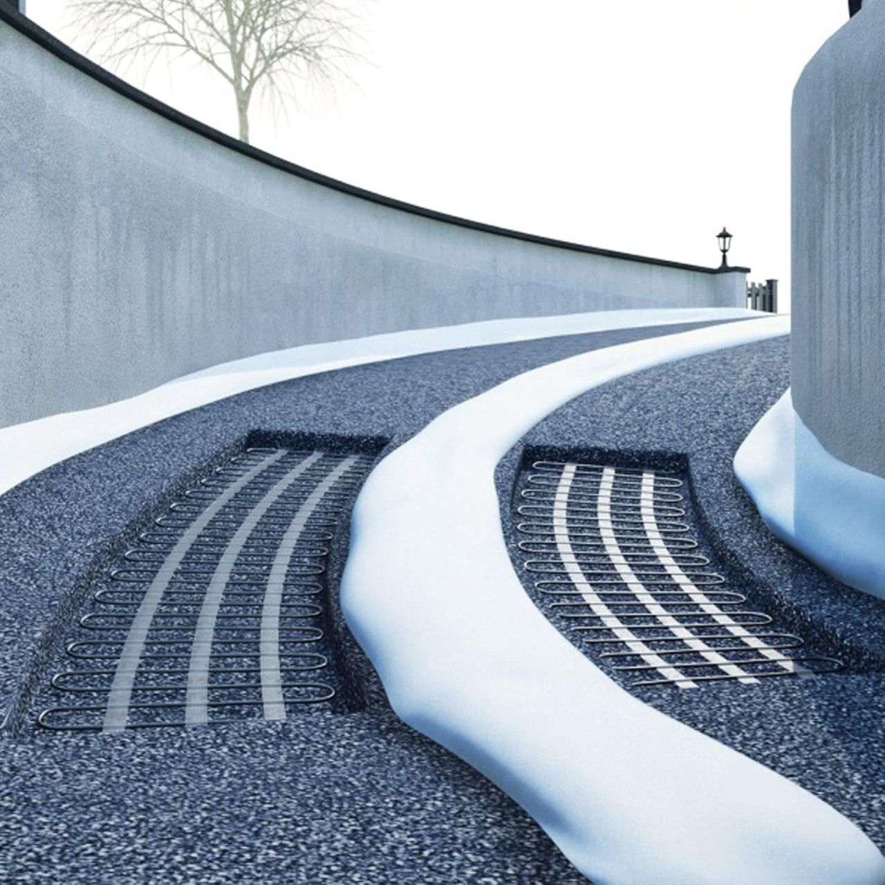 Grijač za asfalt 12 m² (monofazni) – električna grijaća prostirka/kablovi za vanjske površine